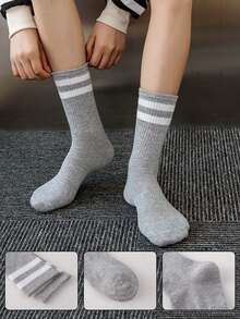 1/3/6 Paar Herren gestreifte Business-Casual Bootsocken, geeignet für Arbeit und täglichen Gebrauch, Herrensocken, geeignet für Frühling, Herbst und Winter, atmungsaktive Mesh-Details, Belüftungslochdesign, feuchtigkeitsableitend, weich und glatt, geeignet für verschiedene Anlässe wie Feste, Sport, Lässig und Geschäft, das ganze Jahr über tragbar - Verschiedenfarbig - Übersicht 4