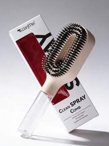 2-In-1 Spray Hair Brush, Transparent White, Water Mist Spray Brush, Built-In Water Tank, Soft And Flexible Comb Teeth, Dry And Wet Styling Spray Brush, Suitable For Curly, Straight And Wavy Hair, Moisturizing Hair Brush, Curling Brush, Detangling Brush, Women's Brush, Hairstyling, Travel Use, Hair Products, Hairdressing Tools, Hairdressing Supplies, Hairstylist, Hair Accessories, Hair Salon, Hairdressing Equipment - Multicolor - View 10