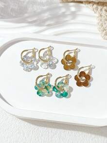 LADYCOCO 3/15 Pairs Fashionable & Cute Hollow Pendant Earrings, Suitable For Women's Dating, Party And Daily Wear - Multicolor - View 11