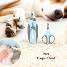 1 Set de 2 piezas Cortaúñas para mascotas, Cortaúñas profesional para perros y gatos con bloqueo de y mango antideslizante, Tijeras de aseo para mascotas pequeñas y medianas - Azul menta - Ver 9
