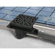 Sewerage Plastic Floor Ground Drain With Black Square Pattern Grid 50mm Pipe Diameter - Black - View 5