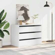 vidaXL Cômoda de ângulo branco 80x41x58 cm bois d'ingénierie - Branco - Ver 3