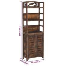 vidaXL Vitrine Marron foncé 46x24x140 cm Bois de Paulownia massif - Tabac - Voir 8