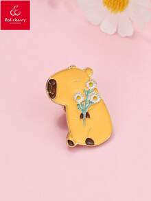 1pc Cute Capybara Animal Zinc Alloy Brooch, Suitable For Women To Decorate Clothing And Bags For Daily Wear - one-size - View 1