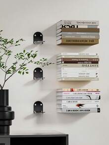 Bộ 1/2/4 kệ treo tường, giá sách vô hình, kệ trưng bày treo tường, thích hợp cho văn phòng, phòng chơi game, nhà bếp, có thể dùng để đựng sách, cây cảnh và đồ trang trí nhà cửa. Kệ lưu trữ treo tường, không cần lắp ráp. - Nhiều màu - Xem 3