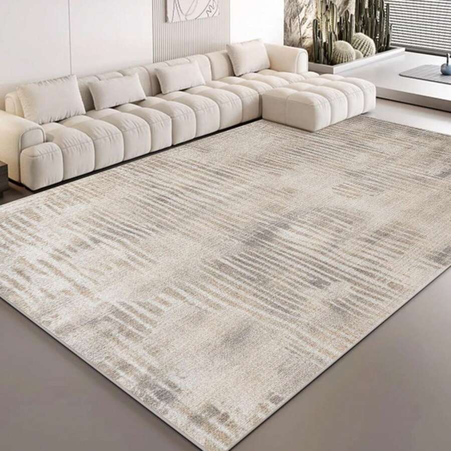 Alfombras de diseño, alfombras de pelo corto, alfombra de salón, alfombra moderna, antideslizante, 80x160cm, terciopelo cristal, para salón, dormitorio - Gris - Ver 1