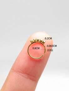 1件装 透明5颗锆石鼻环 925纯银耳骨耳环 耳廓耳屏耳骨耳骨穿孔饰品