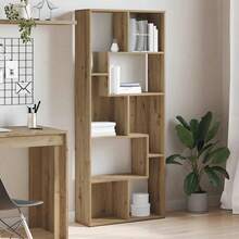 vidaXL Biblioteca de madera artesanal 67x24x161 cm madera de ingeniería - Marrón - Ver 1