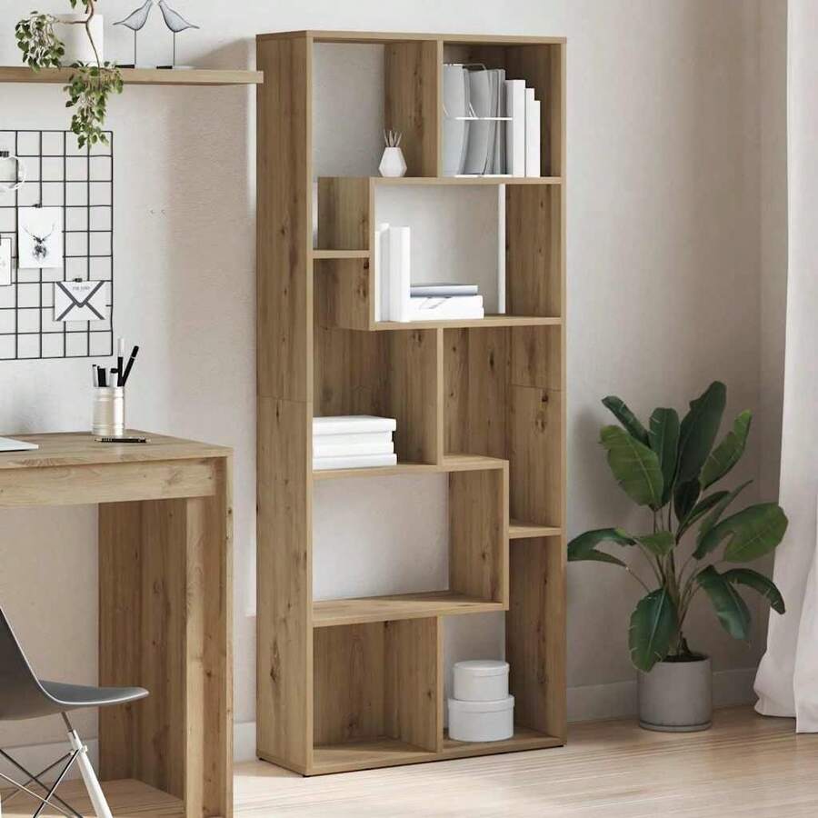 vidaXL Biblioteca de madera artesanal 67x24x161 cm madera de ingeniería - Marrón - Ver 1
