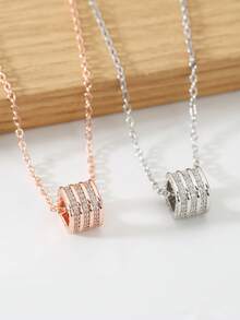 Women's Minimalist Fashion Waist Pendant Necklace With Rhinestone Inlay - Valentine's Day Gift Jewelry - Slim Waist Women's Necklace - View 6