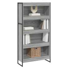 vidaXL Biblioteca 2 unidades gris Sonoma 80 x 30 x 155 cm - Gris - Ver 3