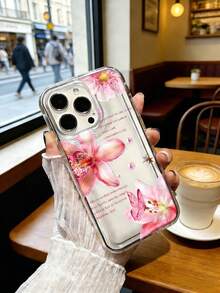 Flower Lily Print Transparent Phone Case Compatible With IPhone 7P, XR, 11, 12, 13, 14, 15, 16 Pro Max, 17 Pro Max, 17 Pro, Air 17, S22, S23, S24, S25 Ultra, A13, A14, A15, A16, A53, A54, A55 And More - Multicolor - View 3