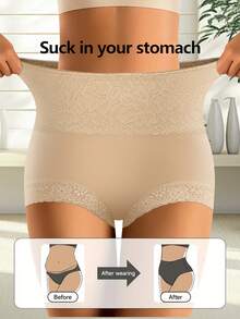 4pcs Women's Sexy Lace Print Breathable Soft Elastic Briefs, Ideal Christmas Gift - Multicolor - View 3