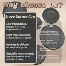W10832694 Gas Stove Burner Caps Fit For  Stove Burner  Replace W10597133 AP5988633 PS11727796 4363154 5 Pcs - As Pic - View 6