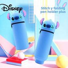 Disney New Cartoon Silicone Retractable Pencil Case - Creative 3D Cartoon Design Retractable Pencil Case With Foldable Silicone Pen Bag