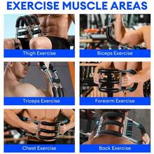 Arm Trainer Workout Equipment Adjustable Chest Expander-Exerciser - Black - View 4