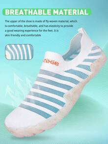 1 Pair Women's Soft Bottom Non-Slip Yoga Shoes For Fitness Gym, Breathable Dance Training Sneakers - White - View 3