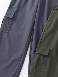 2pcs/Set Tween Boy Fashionable Casual Cargo Pants, Lightweight Outdoor Sports Trousers For Spring, Summer & Autumn - Multicolor - View 9