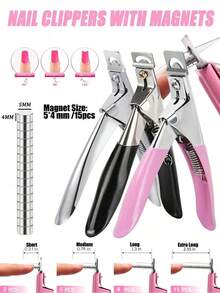 Hot!Magnetic Nail Kit – Multi-Size Heads Acrylic & Gel Nails, Manicure - 彩色 - 查看 8