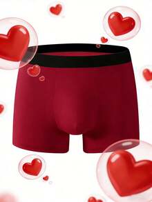 Quần boxer nam màu đỏ, thích hợp cho các dịp lễ, món quà hoàn hảo cho bạn trai/chồng, hoặc mặc hàng ngày. - Đỏ - Xem 1