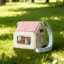 Cute Bird Travel Bag | Waterproof Warm Breathable | Comes With 2 Diaper Pads + Stainless Steel Net | Diagonal Travel Parrot Carrier Bag - Baby Pink - View 7