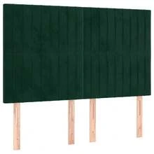 vidaXL Tête de lit Verde foncé 144 x 5 x 118/128 cm velluto - Verde - Visualizzare 2