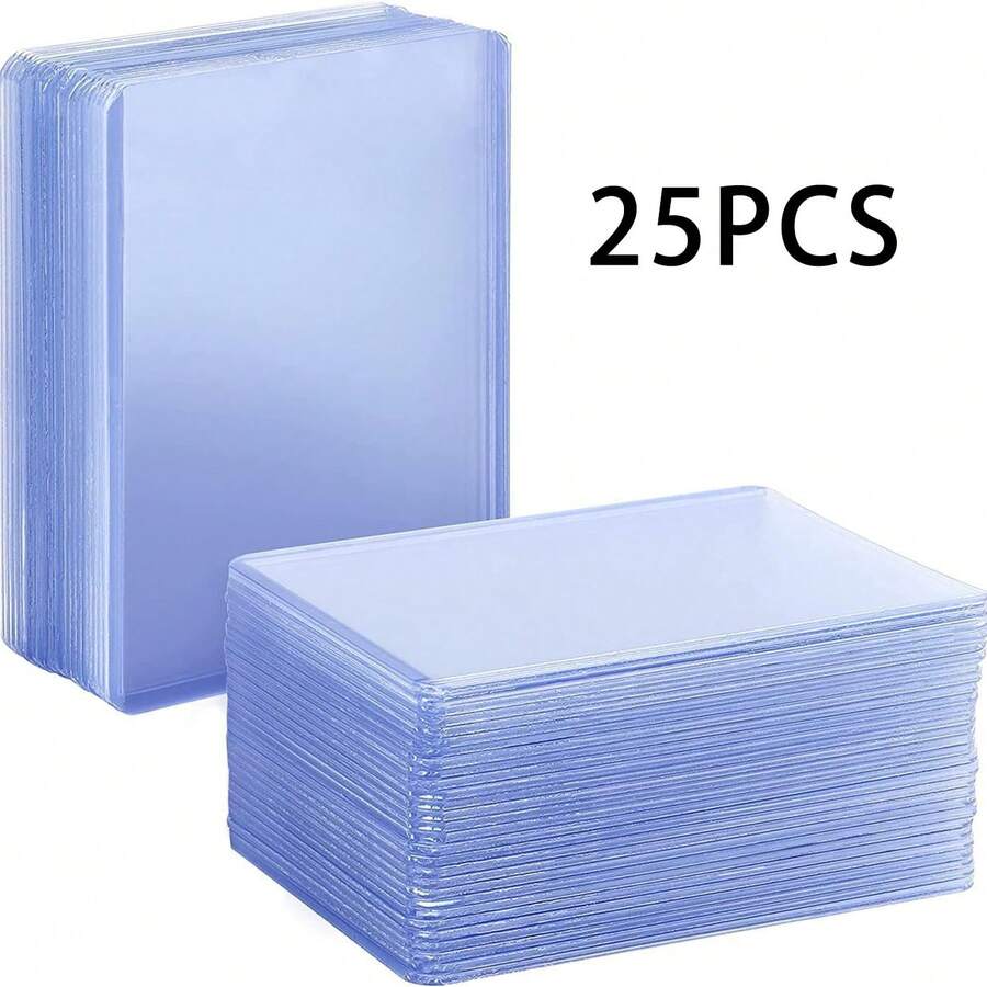 25 chiếc bao đựng thẻ nhựa cứng 3"x4" dùng cho thẻ bài, thẻ bóng chày, thẻ trò chơi, thẻ giao dịch, v.v. Quà tặng Halloween Giáng sinh - 25 mảnh màu xanh - Xem 1