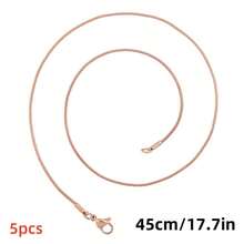 5pcs/Pack Elegant Luxury Fashion Multi-Length Lobster Clasp 1.5mm Flat Snake Chain Necklace, 304 Stainless Steel High Quality Vacuum Plating, DIY Jewelry Supplies, Suitable For Pendant Accessories, Jewelry Making, Valentine's Day, Mixed Colors & Sizes - 5pcs - View 27