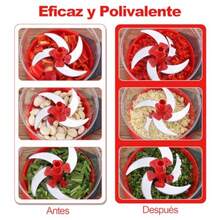 CYPNProcesador de Alimentos Manual Picador de Alimentos Rápido Resistente Picadora de Verduras con 5 Cuchillas Acero Inoxidable Mezclador de Picador de Alimentos para Ajo Salsa Nueces Carne FrutasFashion - 219771441 - Ver 7