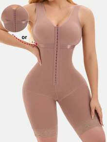 1 pieza Moldeador de figura para mujer, Faja reductora, Levantador de glúteos, Mono reductor, Moldeador corporal de alta compresión, Adecuado para diversas ocasiones - Óxido marrón - Ver 4