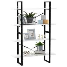 Libreria vidaXL a 4 livelli, bianca, 100x30x140 cm, in legno ingegnerizzato - Bianco - Visualizzare 4