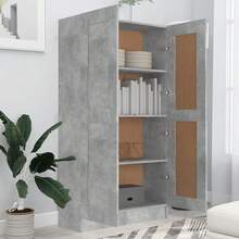vidaXL Biblioteca cinza beton 82,5x30,5x150 cm Bois d'ingénierie - Cinza - Ver 3