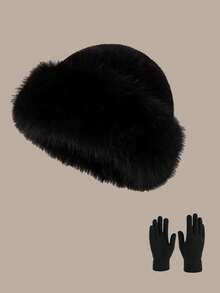 1pc/2pcs Women Winter Fluffy Mongolian Hat, Warm Ear Protection Northeast Bucket Hat, Faux Fur Fashionable Bucket Hat - Multicolor - View 7