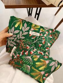 1pc/Set Floral Cosmetic Bag, Portable Toiletry Bag, Zipper Makeup Bag Set, Makeup Pouch, Skincare Bag, Sanitary Pad Bag, Lipstick Bag, Wallet, Storage Bag, Multi-Functional Storage Bag, Suitable For Cosmetics, Skincare Products, Hand Cream, Lip Balm, Nail Polish, Sanitary Pads, Coins, Keys, Small Items, Travel Essential, Cruise Essential, Dorm Essential, Bridesmaid Gift, Mother's Gift, Birthday Gift, Gift For Friends And Teachers, Home Decor Cosmetic Bag - Multicolor - View 13