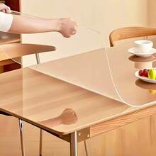1pc 0.25mm Thick Transparent PVC Tablecloth Protector, Odorless, Waterproof, Oil-Resistant, Heat-Resistant, Suitable For Hotel, Home, Coffee Table, Desk, Computer Mat - White - View 10