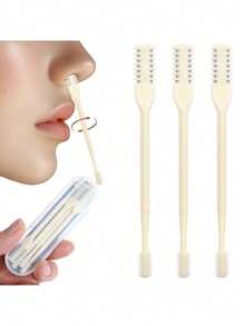 1/3 件装鼻毛修剪器，双面刀片剪刀，二合一手动鼻毛修剪器，带 360° 旋转鼻毛剃刀，男女通用便携式剪刀剃须刀，亲肤面部毛发精准修剪工具