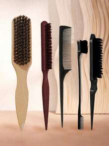 5/1 Pezzo Pettine Unisex in Setole di Cinghiale, Pettine per il Controllo dei Bordi, Pettine con Manico in Legno Soffice, Spazzola per Barba, Spazzola per Capelli, Crea Code di Cavallo e Chignon Lisci, Doma Capelli Crespi e Volanti, Controllo della Linea dei Capelli, Pettine Districante - Con Spazzola Districante a Coda Larga e Affusolata, Comodo per Separare, Acconciare, Lucidare e Lisciare i Capelli, Crea Acconciature Lisce, Adatto per Uomini e Donne, Consigliato Come Regalo di Natale - Multicolore - Visualizzare 14