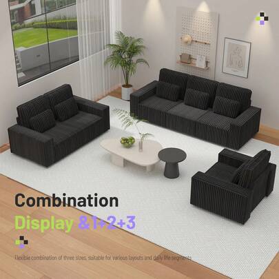 Versatile Modular Fabric Sofa Set, 1+2+3 Flexible Living Room Sofa Combination For Small To Large Spaces, Ideal For Family Relaxation & Gatherings, Modern Living Room Decoration
