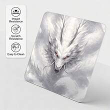 白色野兽玻璃鼠标垫 - 白色野兽红眼硬质鼠标垫，专为游戏设计，操控流畅，经久耐用，3毫米厚度 - 防刮纳米涂层，水晶玻璃材质，精准快速，零摩擦。 - 彩色 - 查看 2