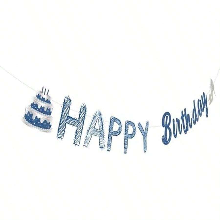 Denim And Diamonds Birthday Decoration, Denim Theme Happy Birthday Banner DIY Craft Required For Woman Girl 18th 21st 20th 30th 40th 50th Party Decoration - / - 查看 1