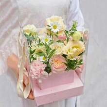 1/5 piezas Caja de flores, Caja de embalaje de ramos, Caja de regalo DIY para arreglo floral transparente, Decoración de escritorio, Regalo de cumpleaños, Regalo, Regalo de cumpleaños, Boda, Día de San Valentín, Regalo del Día de la Madre - Multicolor - Ver 9