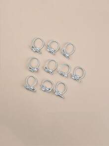 纯色新款蝴蝶结拇指弹力发圈，可爱仿珍珠小发圈，高弹力不伤发发带，马尾辫发圈，发圈，橡皮筋发带，发绳 - 彩色 - 查看 12