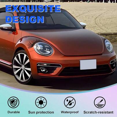 Wodoodporne, zabawne naklejki na reflektory samochodowe z rzęsami, samoprzylepne, odpowiednie do reflektorów SUV-ów, ciężarówek i innych pojazdów, dekoracyjne akcesoria samochodowe