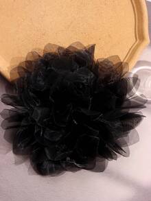 Ghim cài áo hình hoa lớn, thanh lịch, kiểu dáng retro, màu trơn, làm từ vải chiffon, kích thước 23cm, thích hợp để trang trí váy dạ hội, vest, váy cưới hoặc bikini. - Nhiều màu - Xem 18