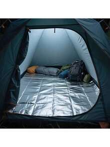 1pc Featuring A Dual-Layer Aluminum Foil Design, This Mat Provides Superior Thermal Reflection On Both Sides-Keeping Body Heat In And Ground Cold Out. Whether Placed Under A Sleeping Bag Or Used As A Picnic Blanket, It Effectively Blocks Moisture, Dampness, And Cold Transfer For A Warmer, Drier Rest In Any Weather - Multicolor - View 2