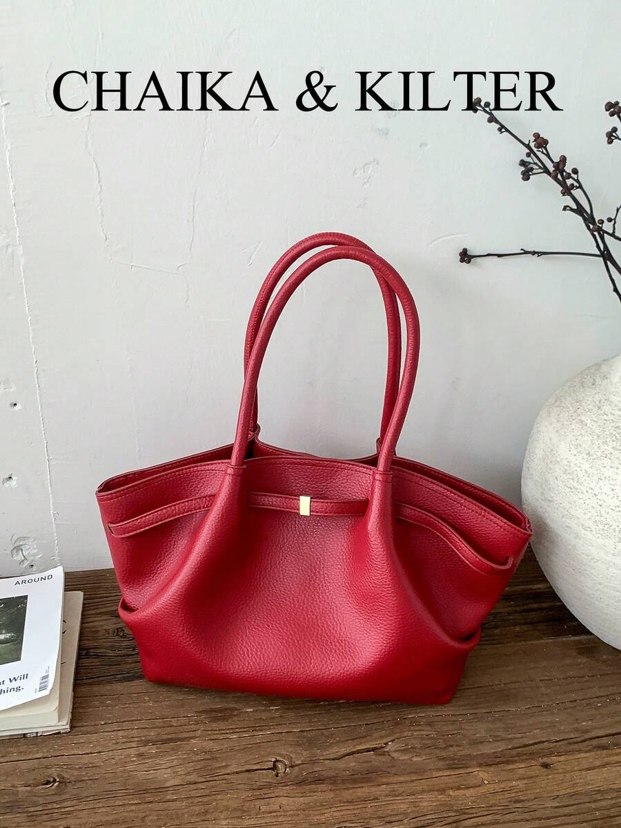 Túi đeo vai CHAIKA & KILTER 1 chiếc bằng da PU màu trơn, túi xách nữ phong cách vintage thường ngày dung tích lớn với thiết kế xếp ly, dây đeo thắt lưng có thể điều chỉnh, hai quai xách, khóa nam châm, thích hợp cho du lịch, mua sắm, hẹn hò, làm quà tặng cho phụ nữ, phù hợp cho thanh thiếu niên, sinh viên đại học, người mới bắt đầu và các quý cô công sở, tuyệt vời cho văn phòng, trường học, công việc, kinh doanh, đi làm, hoạt động ngoài trời, du lịch, dã ngoại.