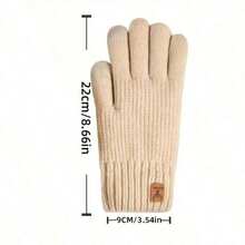 1 Pair Of Knitted Gloves - Elastic Solid Color Simple Style, Warm And Cold-Proof, Outdoor Cycling Touchscreen Gloves, Suitable Daily Use, Mother's Day, New Year, Unisex - Hồng - Xem 2