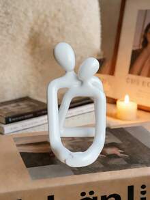 1件抽象艺术亲吻拥抱摆件，情侣拥抱装饰，适用于家居、卧室、办公室、学生空间装饰，是春季、圣诞节、收纳、婚礼、家居装饰、珠宝收纳、派对装饰的理想礼物 - 彩色 - 查看 11