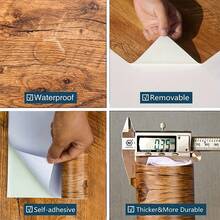 60cm Wood Grain Sticker Self-Adhesive High Quality Wallpaper Suitable For Kitchen Countertops Cabinets Tables Walls Renovation - Multicolor - View 7