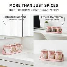 Set Of 3 Pink Coffee Containers, Glass Spice Jars, Spice Storage Set, Suitable For Coffee Beans, Candy, Oats, And Nuts - 無色 - 查看 4